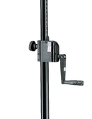 K&M 21302 Speaker Stand, Black, 2-Piece Folding Design, Hand Crank with Push-Button System and Locking Screw, Height 1,385-2,180 mm, Locking Screw Provides Additional Safety, Steel