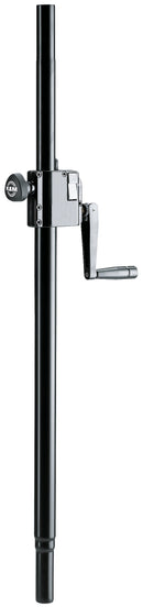 K&M 21338 Distance Rod with Hand Crank, Black, 2-Piece Folding Design, Hand Crank with Push-Button System and Locking Screw, Height 1,040-1,605 mm, Max Load 35 kg