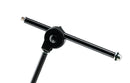 K&M 21430 Overhead Microphone Stand, Black, 2-Piece Folding Design, Clamping Element with Locking Screw, Height 1,340-2,210 mm, 3 Lockable Castor Wheels, Steel