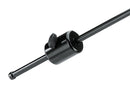 K&M 21430 Overhead Microphone Stand, Black, 2-Piece Folding Design, Clamping Element with Locking Screw, Height 1,340-2,210 mm, 3 Lockable Castor Wheels, Steel