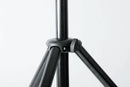 K&M 21436 Speaker Stand, Black, 2-Piece Folding Design, Locking Screw with Push-Button System, Height 1,440-2,230 mm, Lightweight Stand, Patented Gradual Height Adjustment System, Aluminum