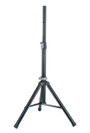 K&M 21454 Speaker Stand Small, Black, 2-Piece Folding Design, Locking Screw with Push-Button System, Height 990-1,430 mm, Lightweight Stand, For Low to Medium Height Applications, Aluminum