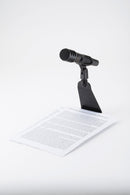 K&M 23250 Design Table Microphone Stand, Black, Height 142 mm, Stable and Sturdy, Special Design, Steel