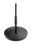 K&M 23320 Microphone Stand, Black, 2-Piece Folding Design, Clutch, Height 235-365 mm, Anti-Vibration Rubber Insert for Noise Filtration, Steel