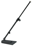 K&M 234 Table- /Floor Microphone Stand, Black, 2-Piece Folding Design, Non-Scratching Locking Screw, Height 400-640 mm, Anti-Vibration Felt Insert for Noise Filtration, Tilt Angle Adjustment, Steel