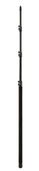 K&M 23765 Microphone Fishing Pole, Black, 4-Piece Folding Design, Length 1,000-3,220 mm, Max Load 1 kg, Cables Can Be Placed Inside, Carrying Case Included, Aluminum