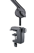 K&M 23865 Microphone Desk Arm No Cable, Black, Length 460-960 mm, Max Load 1.5 kg, Four Cable Clips Are Included, Aluminum, Steel
