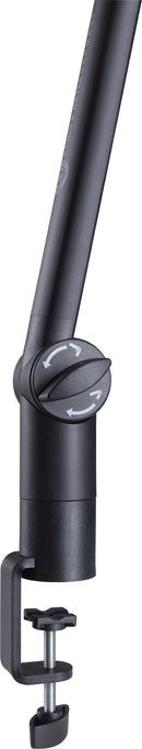 K&M 23868 Microphone Desk Arm, Black, Length 430-805 mm, Max Load 1 kg, Integrated Cable Routing Possible, Table Flange Included in Delivery, Aluminum