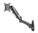K&M 23870 Monitor Wall Mount, Black, Pneumatic Spring, Max Load 8 kg, Continuously Hight Adjustment of 350 mm, Internal Cable Routing Possible, Aluminum