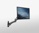 K&M 23870 Monitor Wall Mount, Black, Pneumatic Spring, Max Load 8 kg, Continuously Hight Adjustment of 350 mm, Internal Cable Routing Possible, Aluminum