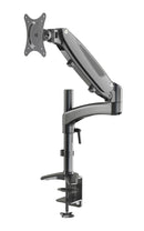 K&M 23873 Monitor Mount, Black, Pneumatic Spring, Max Load 8 kg, Continuously Hight Adjustment of 200 + 350 mm, Internal Cable Routing Possible, Aluminum