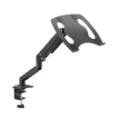 K&M 23876 Laptop Mount, Black, Pneumatic Spring, Max Load 9 kg, Laptop Size ~10"-17", Freely Rotates 360°, Monitor Mount Aluminum, Laptop Rest Steel