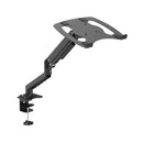 K&M 23876 Laptop Mount, Black, Pneumatic Spring, Max Load 9 kg, Laptop Size ~10"-17", Freely Rotates 360°, Monitor Mount Aluminum, Laptop Rest Steel