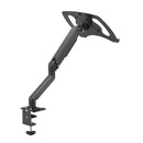 K&M 23876 Laptop Mount, Black, Pneumatic Spring, Max Load 9 kg, Laptop Size ~10"-17", Freely Rotates 360°, Monitor Mount Aluminum, Laptop Rest Steel