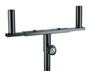 K&M 24105 Speaker Mounting Fork, Black, For 2 Speakers, Secured by Locking Screw, Steel
