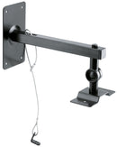 K&M 24195 Speaker Wall/ Ceiling Mount, Black, Max Load 15 kg, Also Suitable As Ceiling Mount, Steel Safety Wire Cable Included, Steel