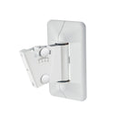 K&M 24472 Speaker Wall Mount Package, White, Max Load 15 kg, Easy Mounting by Convenient Hooking in and Screw Locking, Swivelling and Tiltable, Steel
