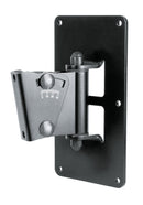 K&M 24481 Speaker Wall Mount, Black, Max Load 25 kg, Easy Mounting by Convenient Hooking in and Screw Locking, Swivelling and Tiltable, Steel
