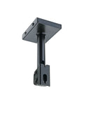K&M 24496 Speaker Ceiling Mount, Black, Max Load 25 kg, Easy Mounting by Convenient Hooking in and Screw Locking, Internal Cable Management, Steel