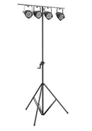 K&M 24615 Lighting/Speaker Stand, Black, 2-Piece Folding Design, Hand Crank with Push-Button System and Locking Screw, Height 1,755-3,000 mm, Steel Extension Tube, Aluminum