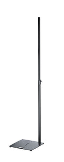 K&M 24653 Lighting/Speaker Stand, Black, 2-Piece Folding Design, Locking Screw and Safety Hook, Height 1,420-2,420 mm, Integrated Shock Absorber, Steel