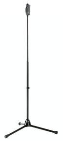 K&M 25680 One Hand Microphone Stand, Black, 2-Piece Folding Design, Soft-Touch One-Hand Clutch, Height 1,100-1,820 mm, Zinc Die-Cast Base