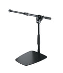K&M 25993 Microphone Stand, Black, 2-Piece Folding Design, Clutch, Height 275-405 mm, For Bass Drum, AMPs, Cajon, Etc., Space Saving Flat Foot Construction, Steel