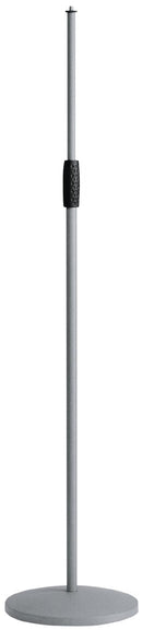 K&M 26010 Microphone Stand Soft-Touch, Gray, 2-Piece Folding Design, Clutch, Height 870-1,575 mm, Anti-Vibration Rubber Insert for Noise Filtration, Gray Powder Coating, Steel