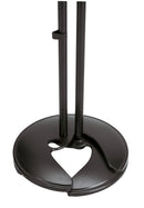 K&M 26075 Stackable One-Hand Microphone Stand, Black, 2-Piece Folding Design, Soft-Touch One-Hand Clutch, Height 1,060-1,790 mm, Cast-Iron Base, Rod Combination Made from Aluminum
