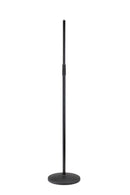 K&M 26125 Microphone Stand, Black, 2-Piece Folding Design, Clutch, Height 1,000-1,700 mm, Stable, Lightweight Metal Round Base with Plastic Cover, Steel