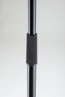 K&M 26125 Microphone Stand, Black, 2-Piece Folding Design, Clutch, Height 1,000-1,700 mm, Stable, Lightweight Metal Round Base with Plastic Cover, Steel