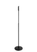 K&M 26200 One-Hand Microphone Stand Elegance, Black, 2-Piece Folding Design, One-Hand Clutch, Height 1,055-1,735 mm, Knurled Screw Is Impossible to Lose, Silent and Smooth Height Adjustment