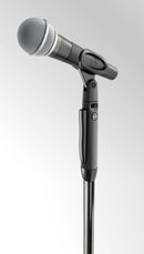 K&M 26200 One-Hand Microphone Stand Elegance, Black, 2-Piece Folding Design, One-Hand Clutch, Height 1,055-1,735 mm, Knurled Screw Is Impossible to Lose, Silent and Smooth Height Adjustment