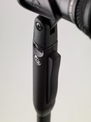 K&M 26200 One-Hand Microphone Stand Elegance, Black, 2-Piece Folding Design, One-Hand Clutch, Height 1,055-1,735 mm, Knurled Screw Is Impossible to Lose, Silent and Smooth Height Adjustment