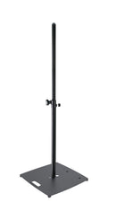 K&M 26727 Speaker Stand Pro, Black, 2-Piece Folding Design, Spring-Loaded Bolt and Locking Screw, Height 1,110-1,810 mm, Integrated Shock Absorber, Mounting Aid Included, Steel