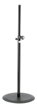 K&M 26735 Speaker Stand, Black, 2-Piece Folding Design, Spring-Loaded Bolt and Locking Screw, Height 1,100-1,810 mm, Speaker Will Be Fixed with Flange Adapter, Mounting Aid Included, Steel