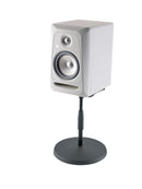 K&M 26748 Monitor Plate S Mounts on Mic Stand Threads, Black, 4 Rubber Pads Included, Aluminum