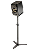 K&M 26754 Monitor Stand Tiltable Bearing Plate, Black, 2-Piece Folding Design, 10 Different Positions, Height 800-1,300 mm, Max Load 35 kg, With Tiltable Tray, Additional Stop Angle, Steel