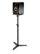 K&M 26754 Monitor Stand Tiltable Bearing Plate, Black, 2-Piece Folding Design, 10 Different Positions, Height 800-1,300 mm, Max Load 35 kg, With Tiltable Tray, Additional Stop Angle, Steel