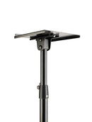 K&M 26754 Monitor Stand Tiltable Bearing Plate, Black, 2-Piece Folding Design, 10 Different Positions, Height 800-1,300 mm, Max Load 35 kg, With Tiltable Tray, Additional Stop Angle, Steel