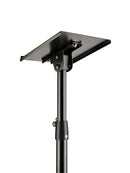 K&M 26754 Monitor Stand Tiltable Bearing Plate, Black, 2-Piece Folding Design, 10 Different Positions, Height 800-1,300 mm, Max Load 35 kg, With Tiltable Tray, Additional Stop Angle, Steel