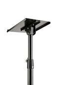 K&M 26754 Monitor Stand Tiltable Bearing Plate, Black, 2-Piece Folding Design, 10 Different Positions, Height 800-1,300 mm, Max Load 35 kg, With Tiltable Tray, Additional Stop Angle, Steel