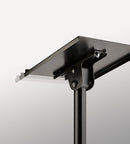 K&M 26754 Monitor Stand Tiltable Bearing Plate, Black, 2-Piece Folding Design, 10 Different Positions, Height 800-1,300 mm, Max Load 35 kg, With Tiltable Tray, Additional Stop Angle, Steel