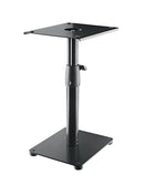 K&M 26775 Desktop Monitor Stand, Black, Locking Screw and Safety Hook, Height 350-500 mm, Max Load 25 kg, Steel