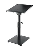 K&M 26776 Tiltable Desktop Monitor Stand, Black, Locking Screw and Safety Hook, Height 350-450 mm, Max Load 25 kg, Steel