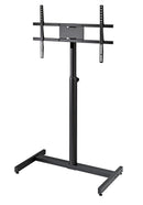 K&M 26783 Screen/Monitor Stand, Black, 2-Piece Folding Design, Spring-Loaded Clamping Knob, Height 1,100-1,650 mm, Internal Cable Routing Possible