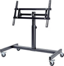 K&M 26787 Confidence Monitor Stand, Structured Black, 2-Piece Folding Design, Spring-Loaded Clamping Knob, Height 572-822 mm, Max Load 100 kg, Large Castors (Diameter 75 mm) and Integrated Brake
