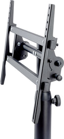K&M 26787 Confidence Monitor Stand, Structured Black, 2-Piece Folding Design, Spring-Loaded Clamping Knob, Height 572-822 mm, Max Load 100 kg, Large Castors (Diameter 75 mm) and Integrated Brake