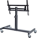 K&M 26787 Confidence Monitor Stand, Structured Black, 2-Piece Folding Design, Spring-Loaded Clamping Knob, Height 572-822 mm, Max Load 100 kg, Large Castors (Diameter 75 mm) and Integrated Brake