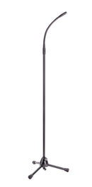 K&M 27500 XLR Microphone Stand with Gooseneck, Black, Height 1,520 mm, Stand with Wired XLR Connections and Additional Gooseneck, Angle Plug 3-Pin XLR Connector, Steel